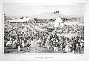 ハイチ皇帝としてのFaustin Soulouque将軍（c.1785-1867）の戴冠式 作： A. (after) Hartmann