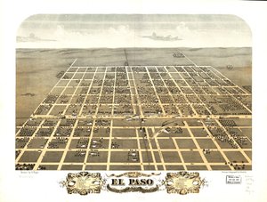 1869年、イリノイ州ウッドフォード郡エルパソ市の鳥瞰図。LOC 73693355