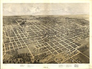 イリノイ州ブルーミントン 1867年LOC 73693345 作： A; Chicago Lithographing Co. Ruger