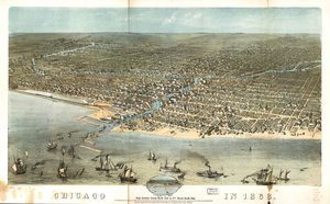1868年シカゴ、シラー・ストリート北側から12番ストリート南側まで。LOC 73693350