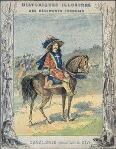 Cavalry sous Louis XIV - Cavalry sous Louis XIV - illustration by A Demarle - Protege notebook historique, late 19th century. 作： A. Demarle