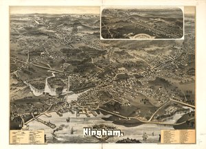 マサチューセッツ州プリマス郡ヒンガムの町、1885 年。 作： A. F.; Geo. H. Walker and Co. Poole