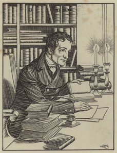 チャールズ・ラムの「The Essays of Elia」のイラスト（リトグラフ版 作： A. Garth Jones