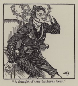 チャールズ・ラムの「The Essays of Elia」のイラスト（リトグラフ版 作： A. Garth Jones