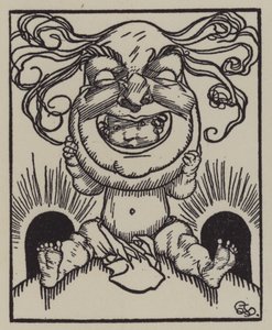 チャールズ・ラムの「The Essays of Elia」のイラスト（リトグラフ 作： A. Garth Jones