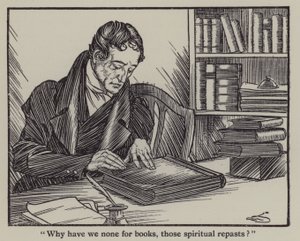 チャールズ・ラムの「The Essays of Elia」のイラスト（リトグラフ版 作： A. Garth Jones
