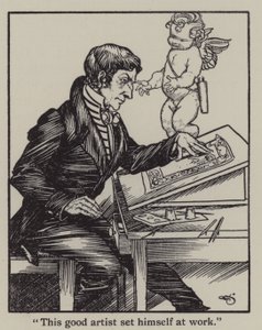 チャールズ・ラムの「The Essays of Elia」のイラスト（リトグラフ版 作： A. Garth Jones