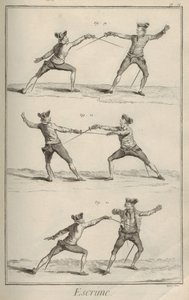 フェンシング。 ドニ・ディドロとジャン・ル・ロン・ダランベールによる百科事典から、1751-1