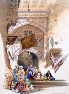 「バザールの玄関口、グランド カイロ」、エジプト、1846 年 作： A Margaretta Burr
