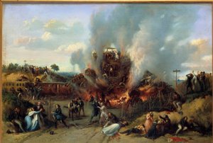 ベルビューの鉄道災害 1842年8月5日 A.プロヴォスト（1834-1855年活躍）の絵画 1842年 Sceaux, musee de l