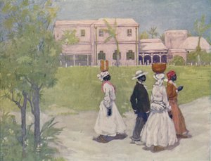 仕事に行く黒人、バルバドス、1916年 作： A. S. Forrest