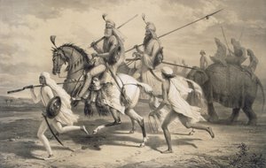 「インドの航海」からパブでシークチーフタンが狩猟に出かけます。スミス、エルダーウント社、1858年 作： A. Soltykoff