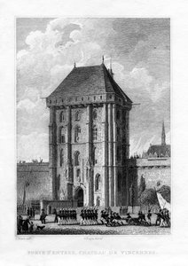 正門、ヴァンセンヌ城、パリ、1830年。 作： A. W. N. Pugin