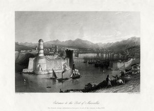 フランス、マルセイユの港への入り口、1875 作： A. Willmore