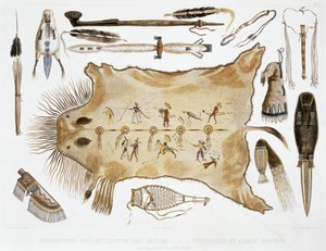 「インドの道具と武器」、1843 作： A Zschokke