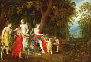 ダイアナと乙女、狩りの後、1626