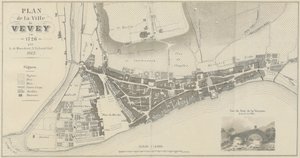 1726年のヴヴェイの町の地図 作： A. de Mandrot