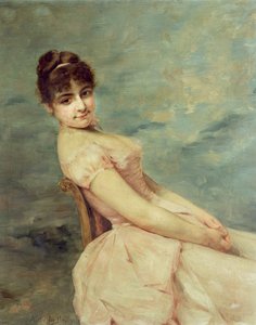 若い女性の肖像画 作： A. de la Prely