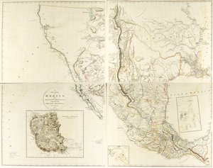 メキシコと隣接州の新しい地図 作： Aaron Arrowsmith