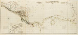 西インド諸島と北アメリカのスペイン領の地図 作： Aaron Arrowsmith