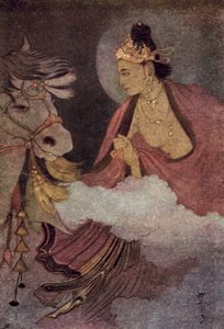シッダールタ王子の出発（カラーリソ） 作： Abanindranath Tagore