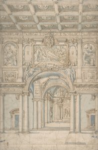 ローマのサンタ・マリア・マッジョーレ宮殿の内部の研究、1621-46。 作： Abbate Paolo de Angelis