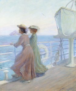 家に近づく、1905年頃（キャンバスに油彩） 作： Abbott Fuller Graves