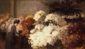菊花展（油彩・カンヴァス） 作： Abbott Fuller Graves