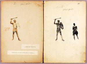 タトゥー--シングル戦士、『動物界における色彩の隠し方』学習用フォルダ 作： Abbott Handerson Thayer