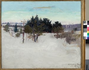 冬の風景、1902 作： Abbott Handerson Thayer