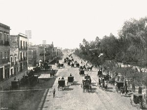 フアレス アベニュー、メキシコシティ、メキシコ、1895 年。