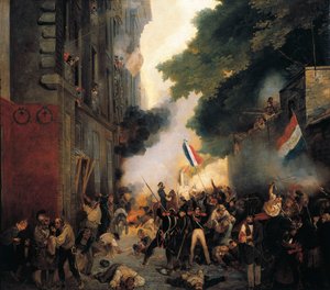 1830 年の革命のエピソード、7 月の日: 7 月 29 日のバビロン通りの兵舎の攻撃 作： Abel Lordon