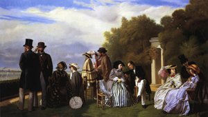 ユーリニー皇后とその裁判所、ビアリッツ、1861年 作： Abel de Pujol