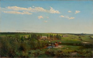 """Le domaine de Mount Fyans en Australie"" (Mount Fyans homestead) Peinture de Louis Buvelot (1814-1888) - 1869 - キャンバスに油彩 Dim 58,6x95,3 cm オーストラリア国立美術館、キャンベラ 作： Abraham Louis Buvelot