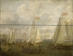 アムステルダム沖Y号線の海のページェント 作： Abraham  Alewijn