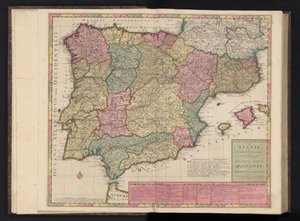 スペインとポルトガルの地図 スペインとポルトガルのミリタリー ツアーのウェイポインター / ヒスパニアとポルトガルのシアター マルティス 作： Abraham Allard