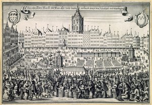 ケルンのオールドマーケット1660 作： Abraham Aubry