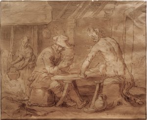 農場のサテュロス 作： Abraham Bloemaert