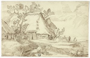 藁葺き屋根の農場 作： Abraham Bloemaert