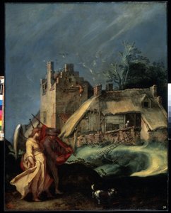 「若いトビアスと天使 (大天使ラファエル)」 (トビアスと天使のいる風景) 絵画 アブラハム・ブロマート (1566-1651) 1610-1615 Dim. 139x107.5 cm エルミタージュ美術館、サンクトペテルブルク (サンクトペテルブルク) 作： Abraham Bloemaert