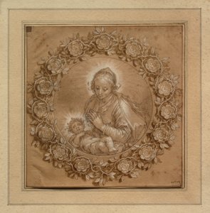 トンドの中の幼いイエスを持つマドンナ 作： Abraham Bloemaert