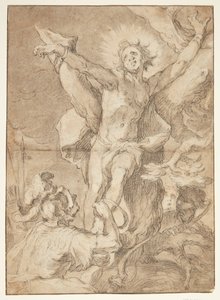 聖セバスチャンはローマの兵士によって木に縛られています 作： Abraham Bloemaert