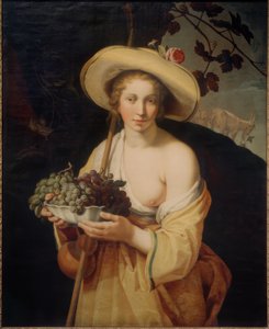 ブドウを持った羊飼い 作： Abraham Bloemaert