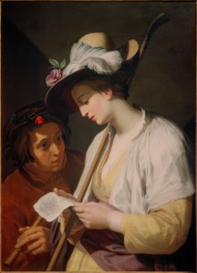 詩を持つ羊飼い 作： Abraham Bloemaert