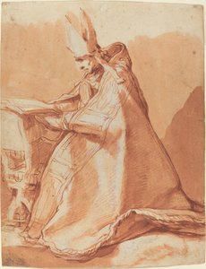 座っている司教 作： Abraham Bloemaert