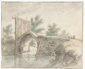 木製フェンスの石橋 作： Abraham Bloemaert