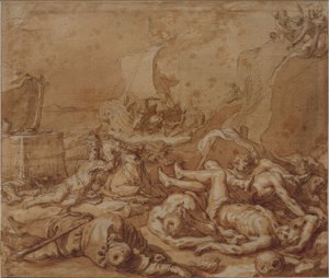 難破後のテアゲネスとチャリクレア 作： Abraham Bloemaert