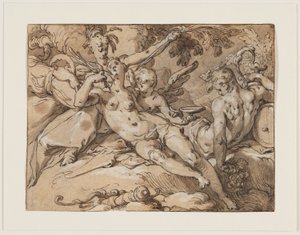 Venus and Bacchus (Ceres と Bacchus がなければ Venus はフリーズします) 作： Abraham Bloemaert