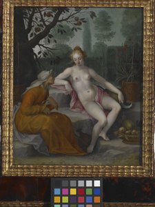 Vertumnus And Pomona (銅に油彩)