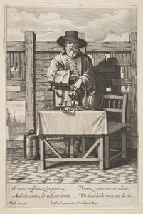 ブランデーまたは治療薬の売り手、17 世紀半ばから後半。 作： Abraham Bosse